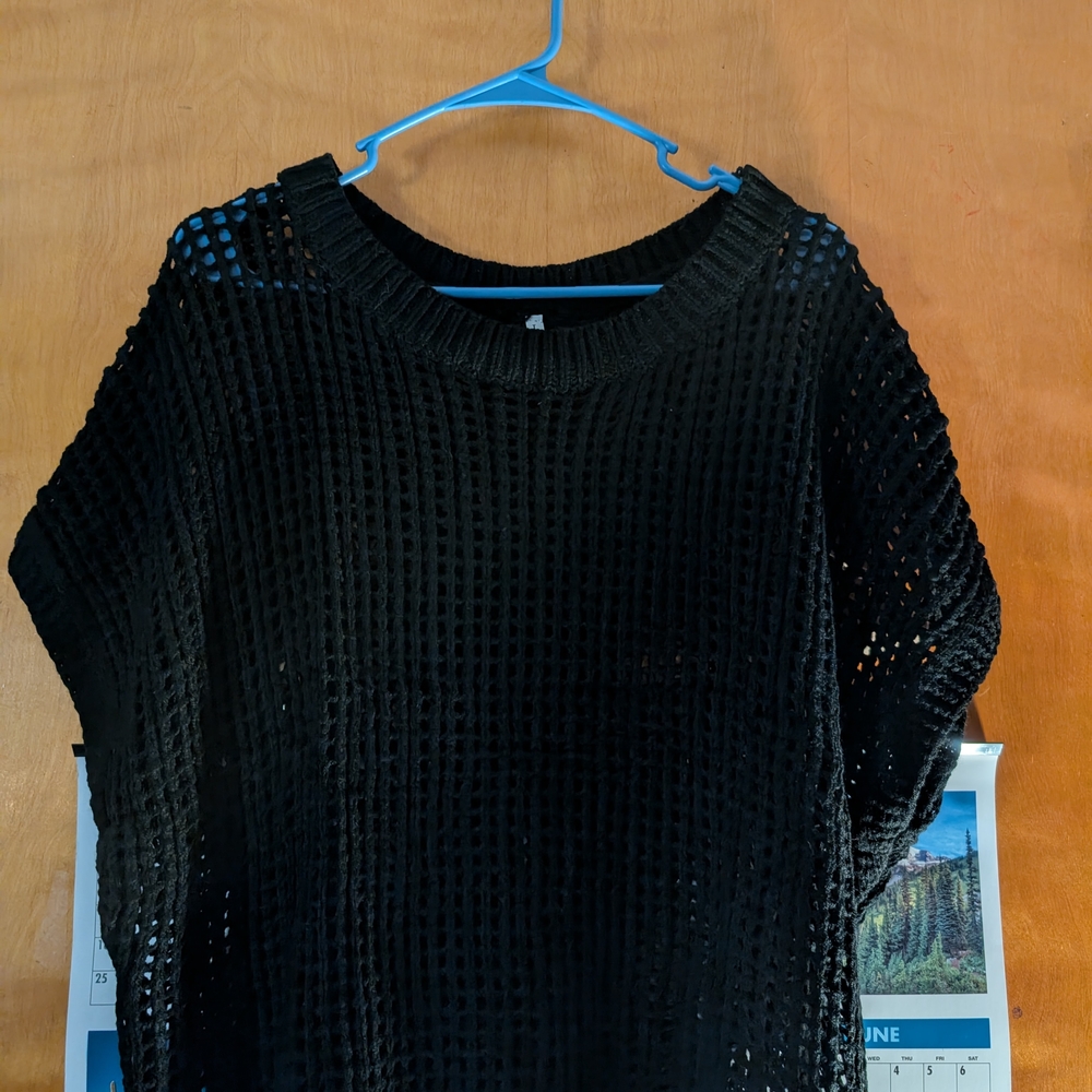 Black Knit Sweater- Cover Up